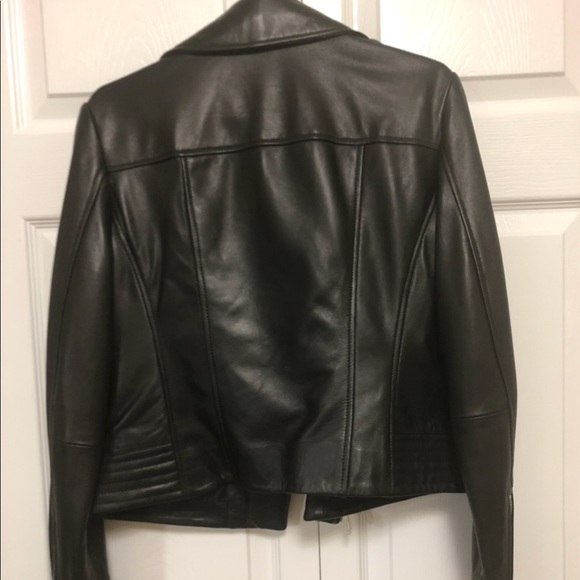 Michael Kors Black Genuine Motorcycle Jacket - Picture 2 of 8